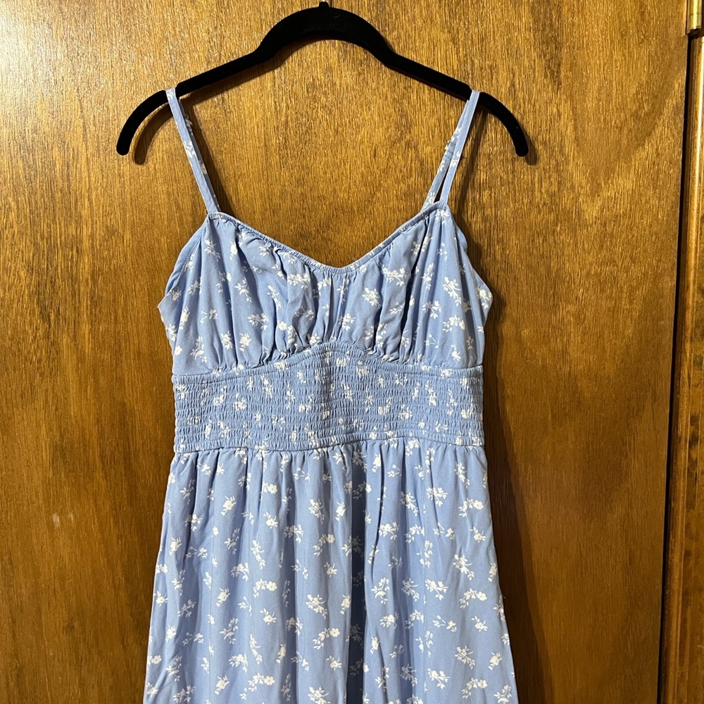 Hollister Light Blue Smocked Top